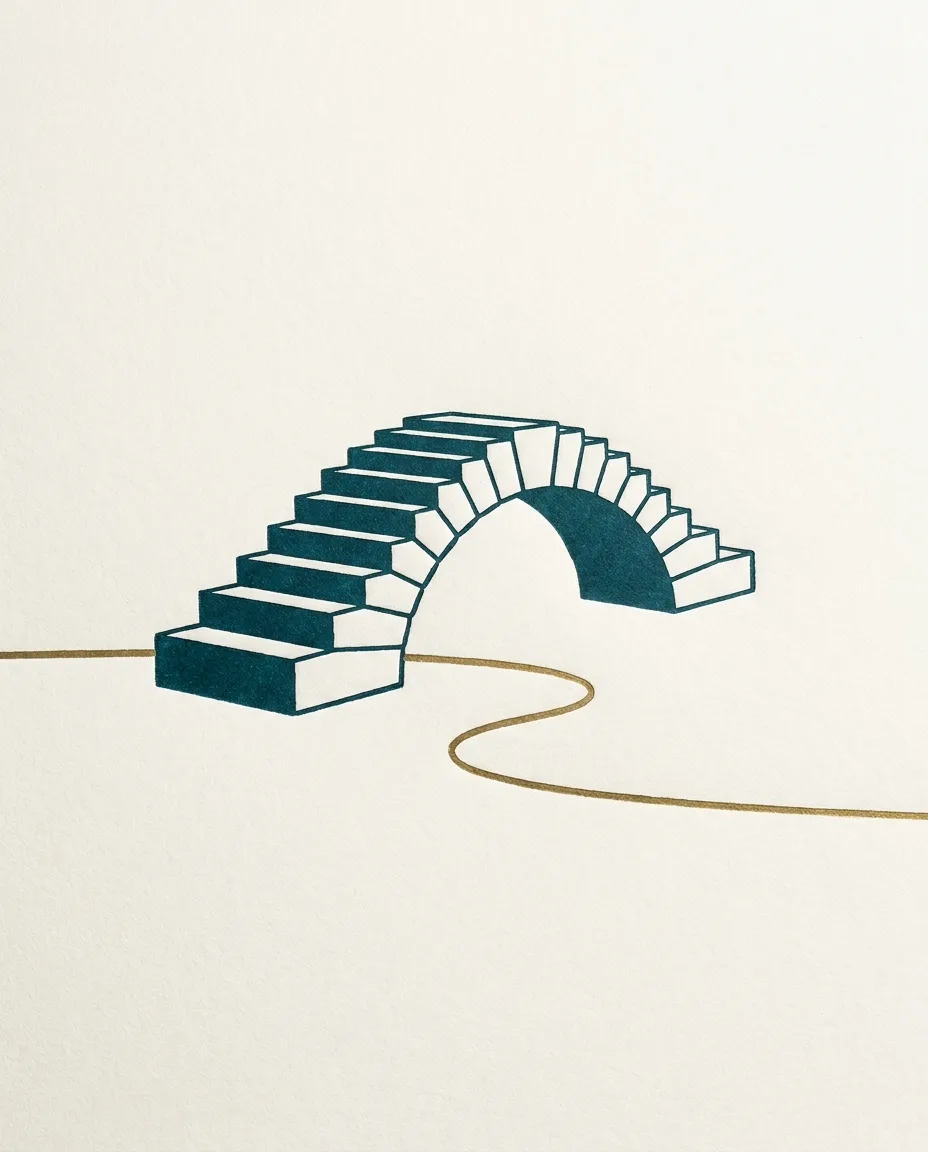 An illustration shows a staircase curving into an archway with a winding path, representing non-AQF programs.
